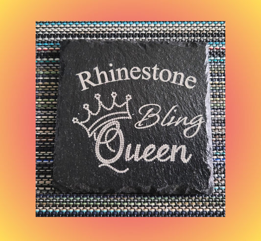 4" Laser Engraved Craft Coasters Unique Crafters Designs for Home or Studio Decor | Perfect Gift for Creative Minds Rhinestone themed design