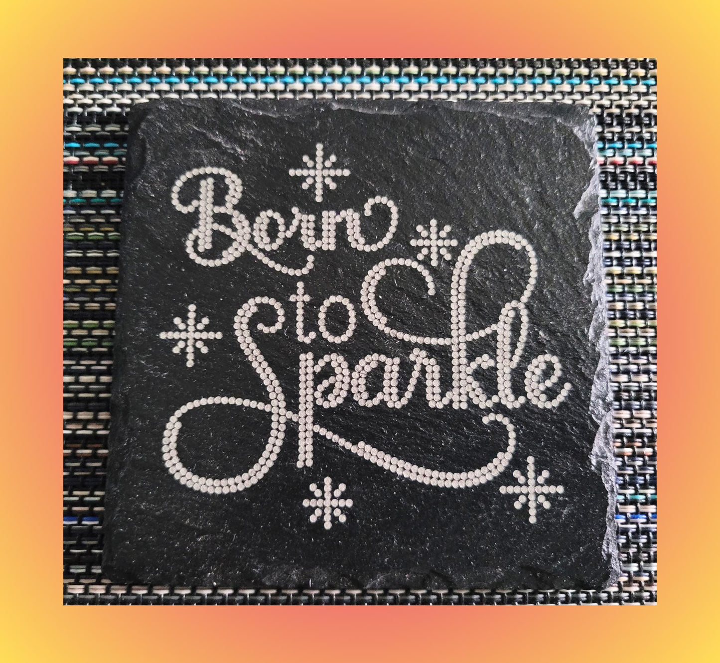 4" Laser Engraved Craft Coasters Unique Crafters Designs for Home or Studio Decor | Perfect Gift for Creative Minds Rhinestone themed design