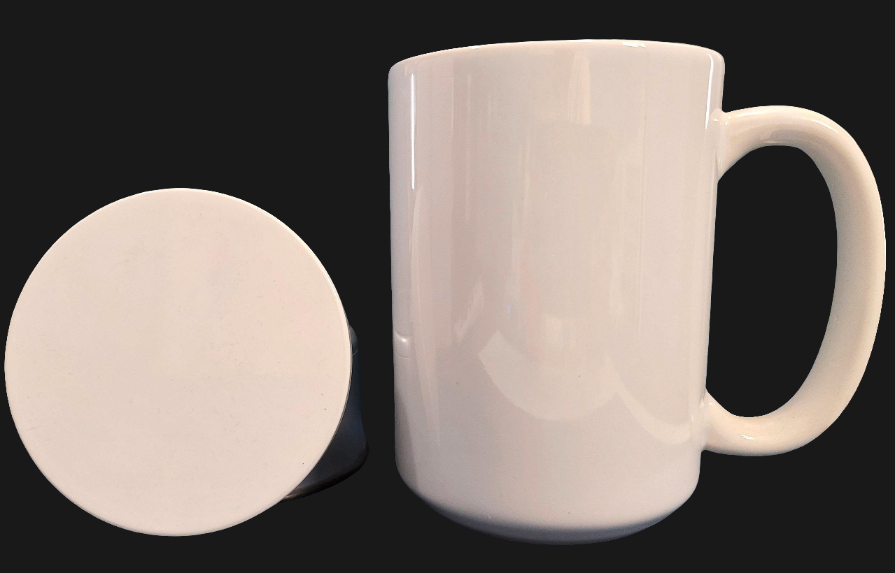 Custom Coffee Mug Set with Coaster - 15oz Sublimation Ceramic Mugs, Personalized & Customizable Gift for Coffee Lovers custom mug design