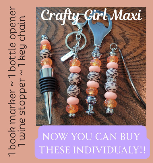 Peach Animal Print Wine Accessory Gift Set for Women – Unique Wine Lover Present, Stylish Bar Tools & Accessories