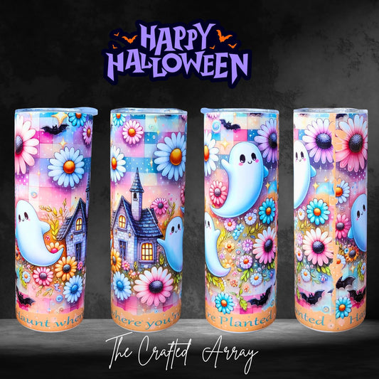 20oz Halloween Ghost Tumbler, Cute Ghost Design, Spooky Drinkware, Ghost Halloween Cup, Halloween Tumbler Gift, Ghost Halloween Tumbler 20oz
